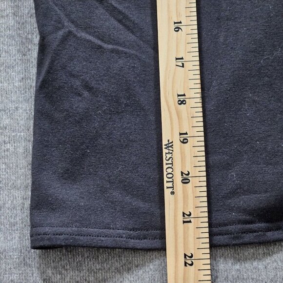 Simon Chang Top XL Womens Black Pink Ribbon 3/4 Sleeve V Neck Y2K Office Boho - Picture 8 of 11